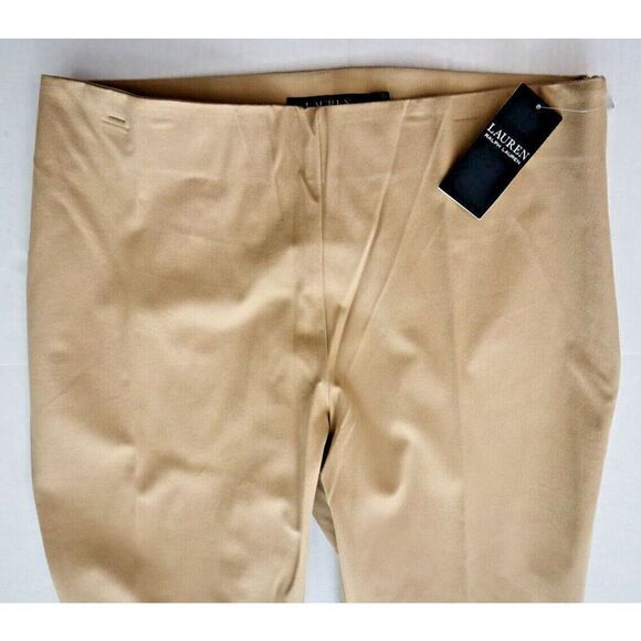Lauren Ralph Lauren Women's Sz 10 Tan Keslina Stretch Twill Skinny Pants - Picture 5 of 11